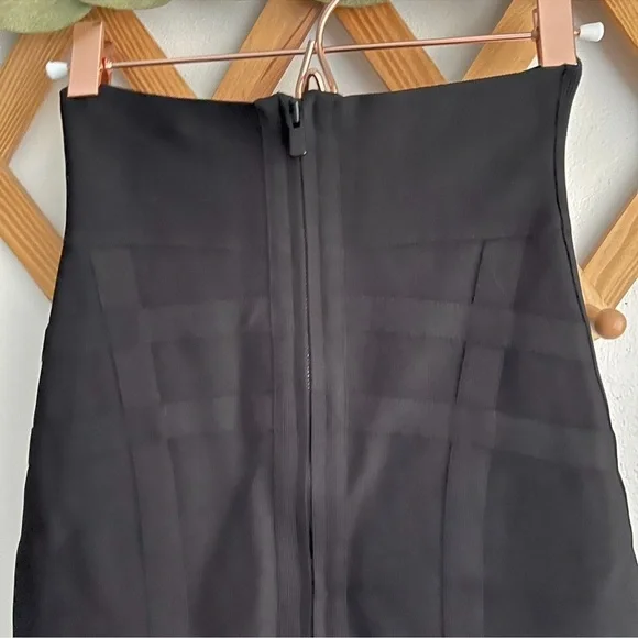 Herve Leger High Waist Zip Front Bandage Skirt